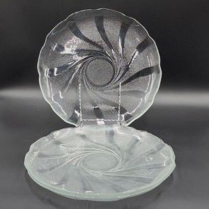 ARCOROC Durand Clear Glass Swirl Dinner Plates 11" Set of 3